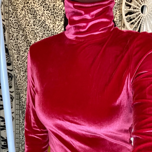 HOT PINK Turtleneck Blouse - Picture 4 of 6